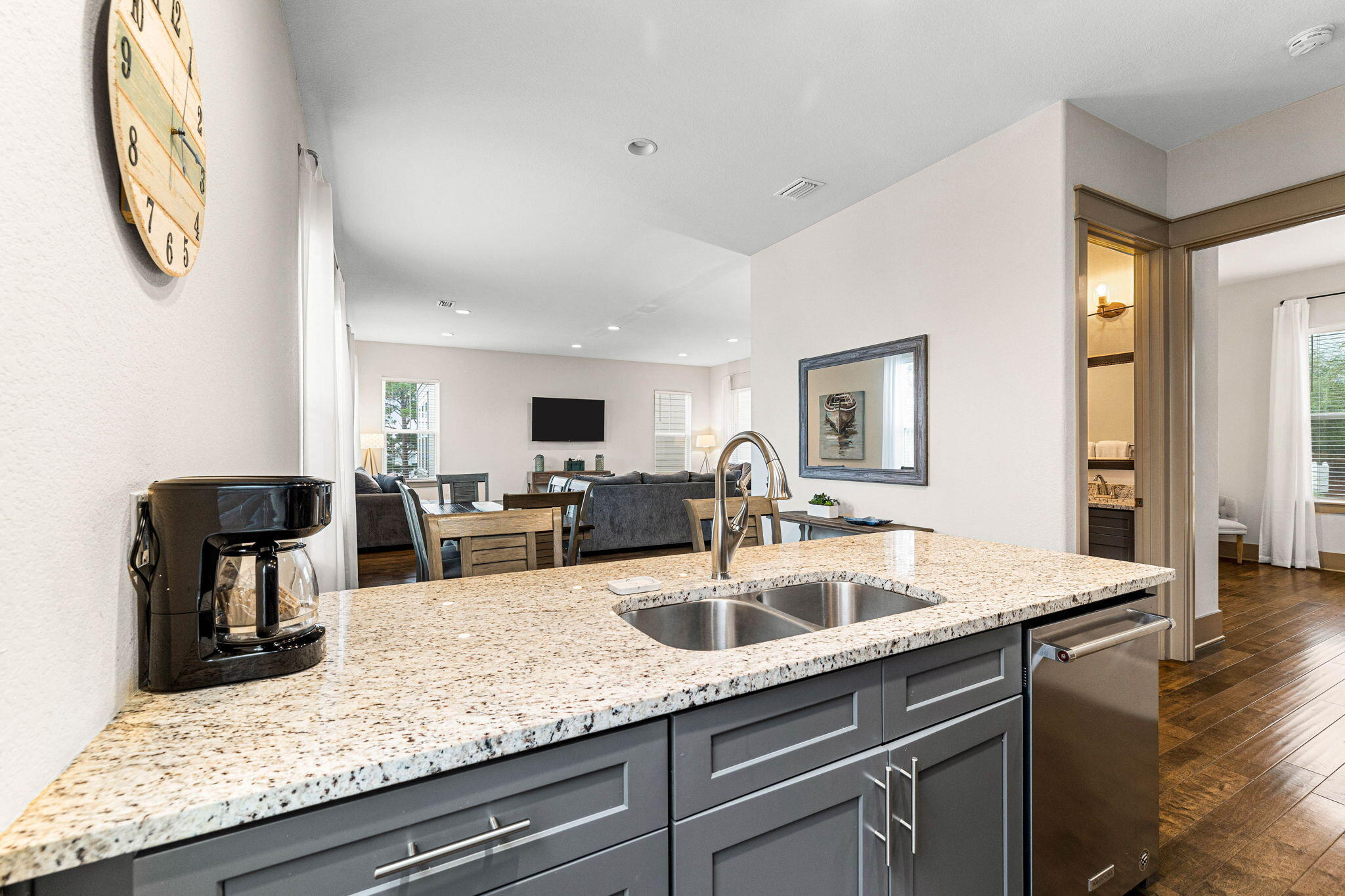 267 Gulfview Circle Santa Rosa Beach, FL 32459 - Photo 16 of 46 a kitchen with sink and mirror