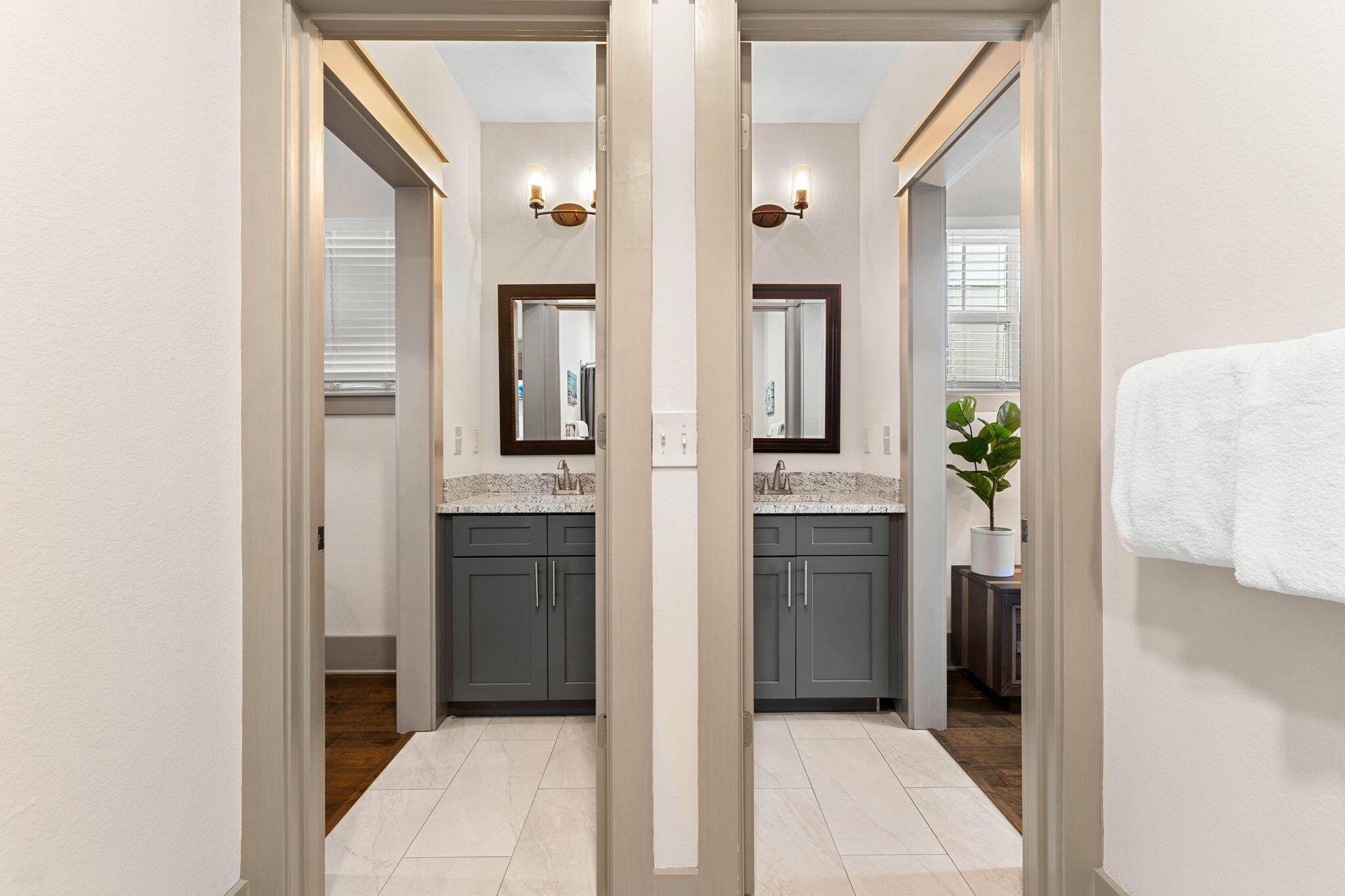 267 Gulfview Circle Santa Rosa Beach, FL 32459 - Photo 25 of 46 a view of a hallway with wooden floor and staircase