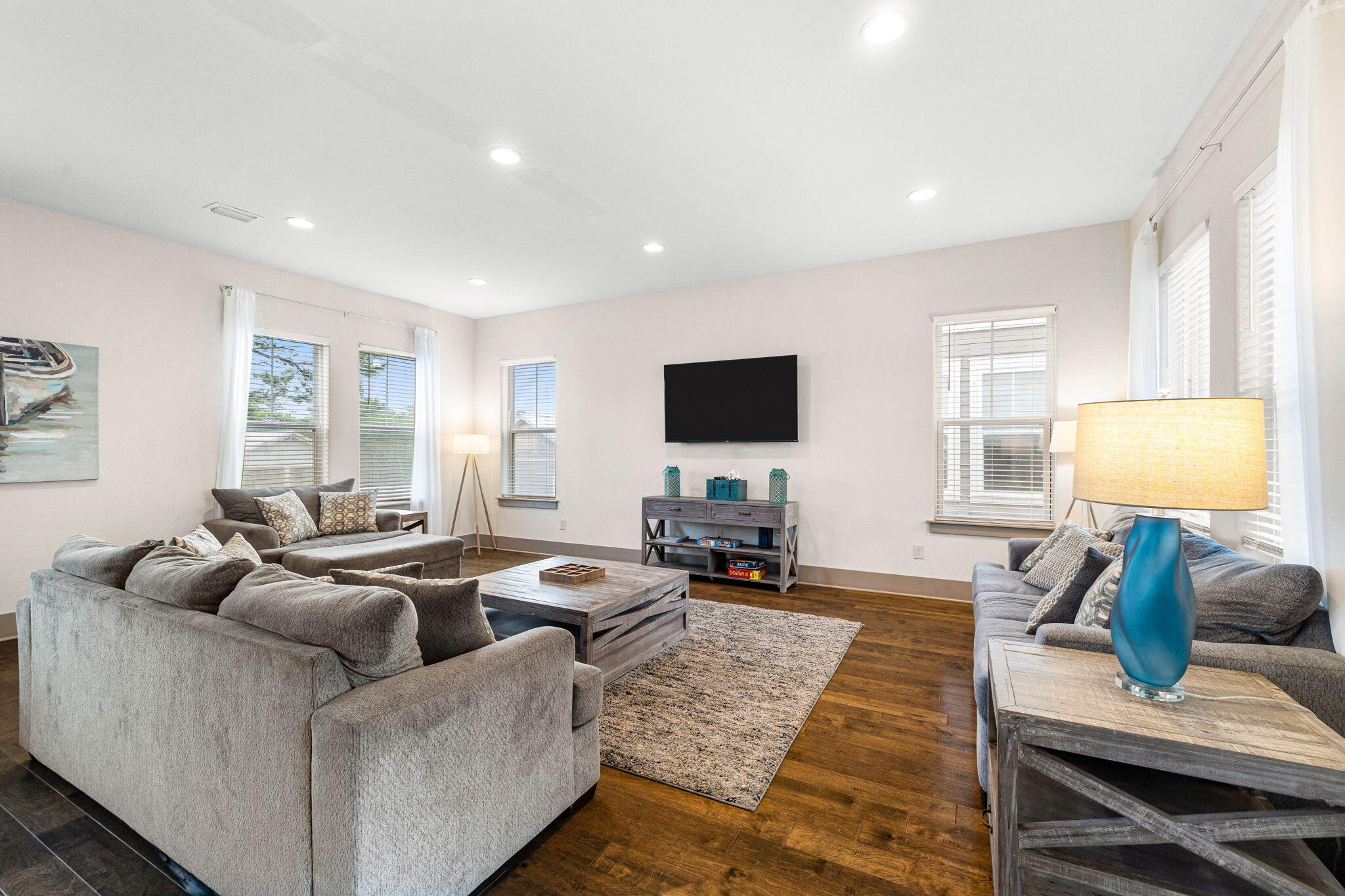 267 Gulfview Circle Santa Rosa Beach, FL 32459 - Photo 5 of 46 a living room with furniture and a flat screen tv
