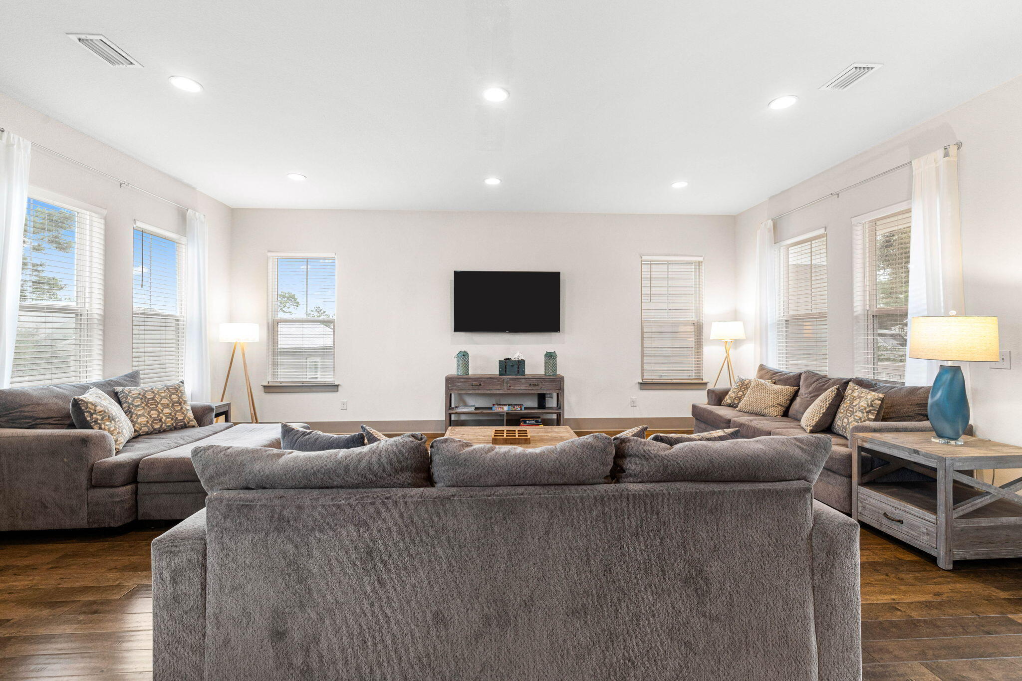 267 Gulfview Circle Santa Rosa Beach, FL 32459 - Photo 6 of 46 a living room with furniture and a flat screen tv