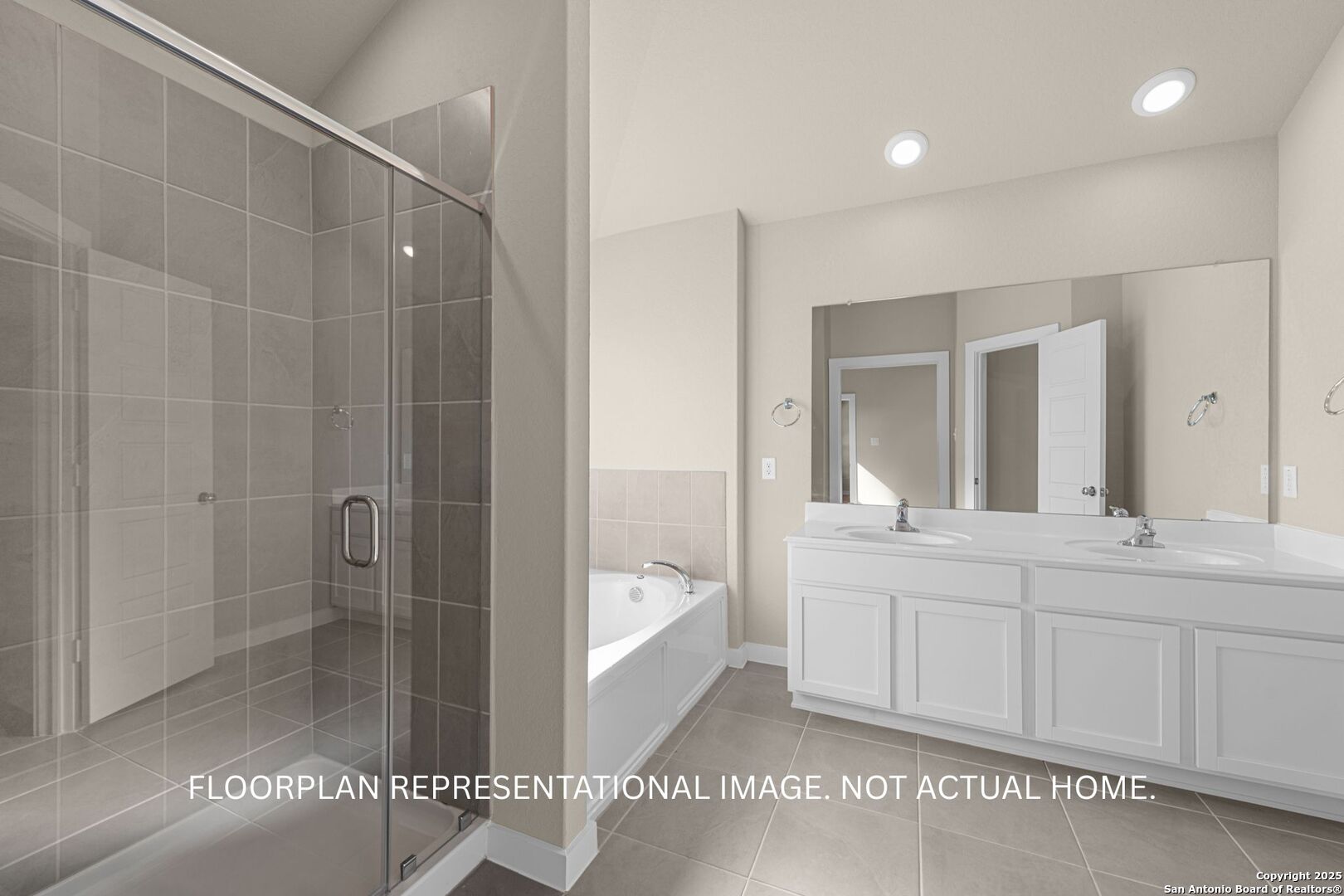 1177 Limestone Ridge Seguin, TX 78155 - Photo 17 of 40 a bathroom with a tub shower and sink