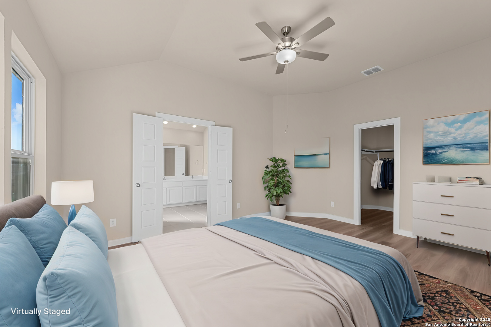 1177 Limestone Ridge Seguin, TX 78155 - Photo 8 of 40 a bedroom with a bed and a couch