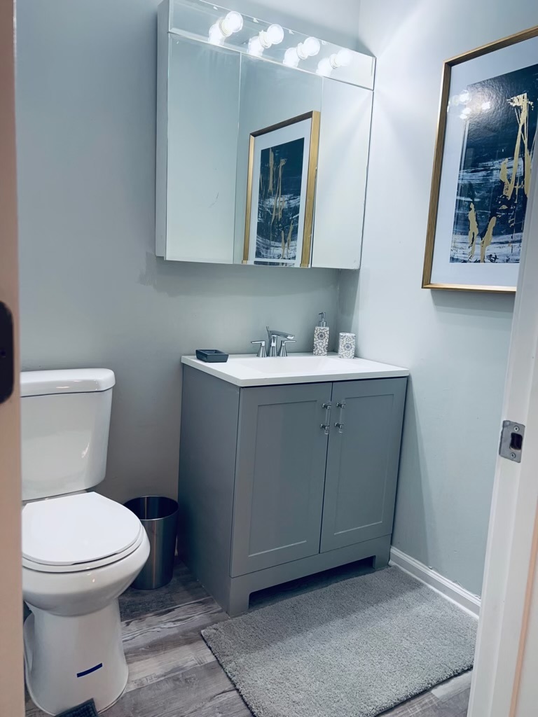 2345 185th Court, Unit 16 Lansing, IL 60438 - Photo 7 of 12 a bathroom with a toilet sink and mirror