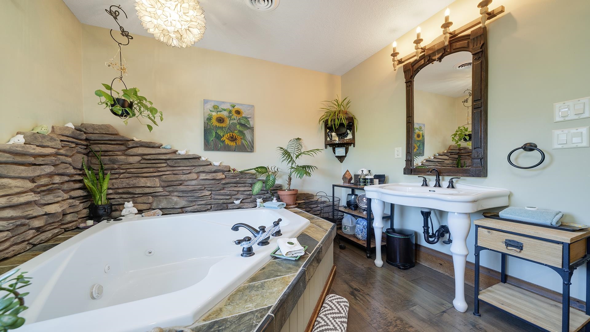 409 North State Street Franklin Grove, IL 61031 - Photo 37 of 98 a bathroom with a bathtub and a sink