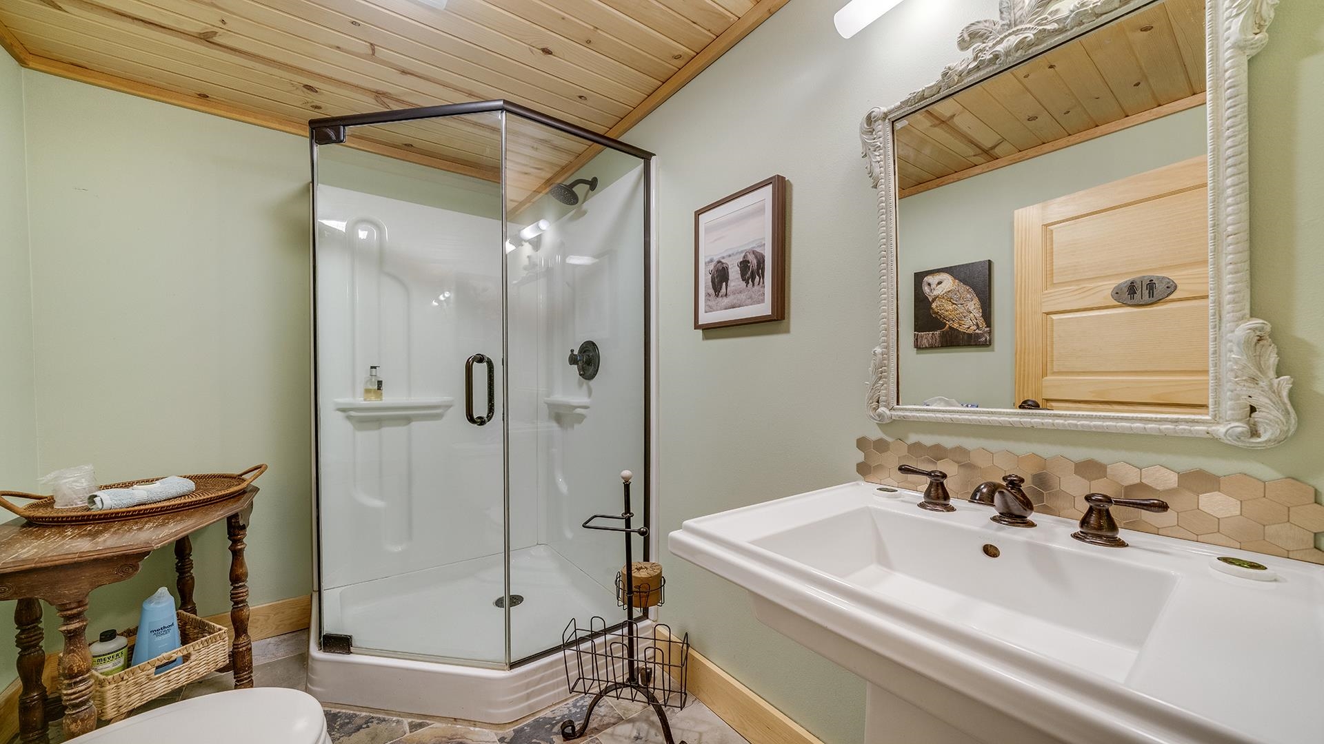 409 North State Street Franklin Grove, IL 61031 - Photo 51 of 98 a bathroom with a sink mirror vanity and toilet