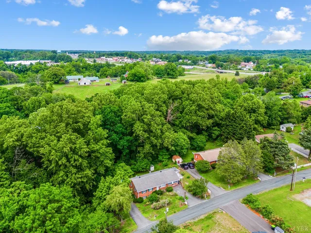 a view of a garden with an outdoor space
