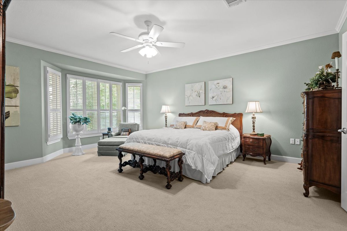 503 Breezeway Lane Georgetown, TX 78633 - Photo 16 of 38 Restful retreat with ample natural light from bay windows, crown molding, and a warm, inviting ambiance.