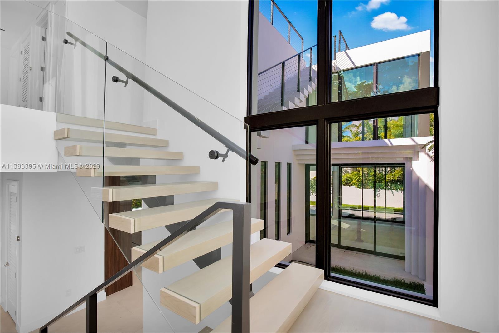 5630 Pine Tree Drive Miami Beach, FL 33140 - Photo 15 of 32 a view of staircase with a black and white comforter