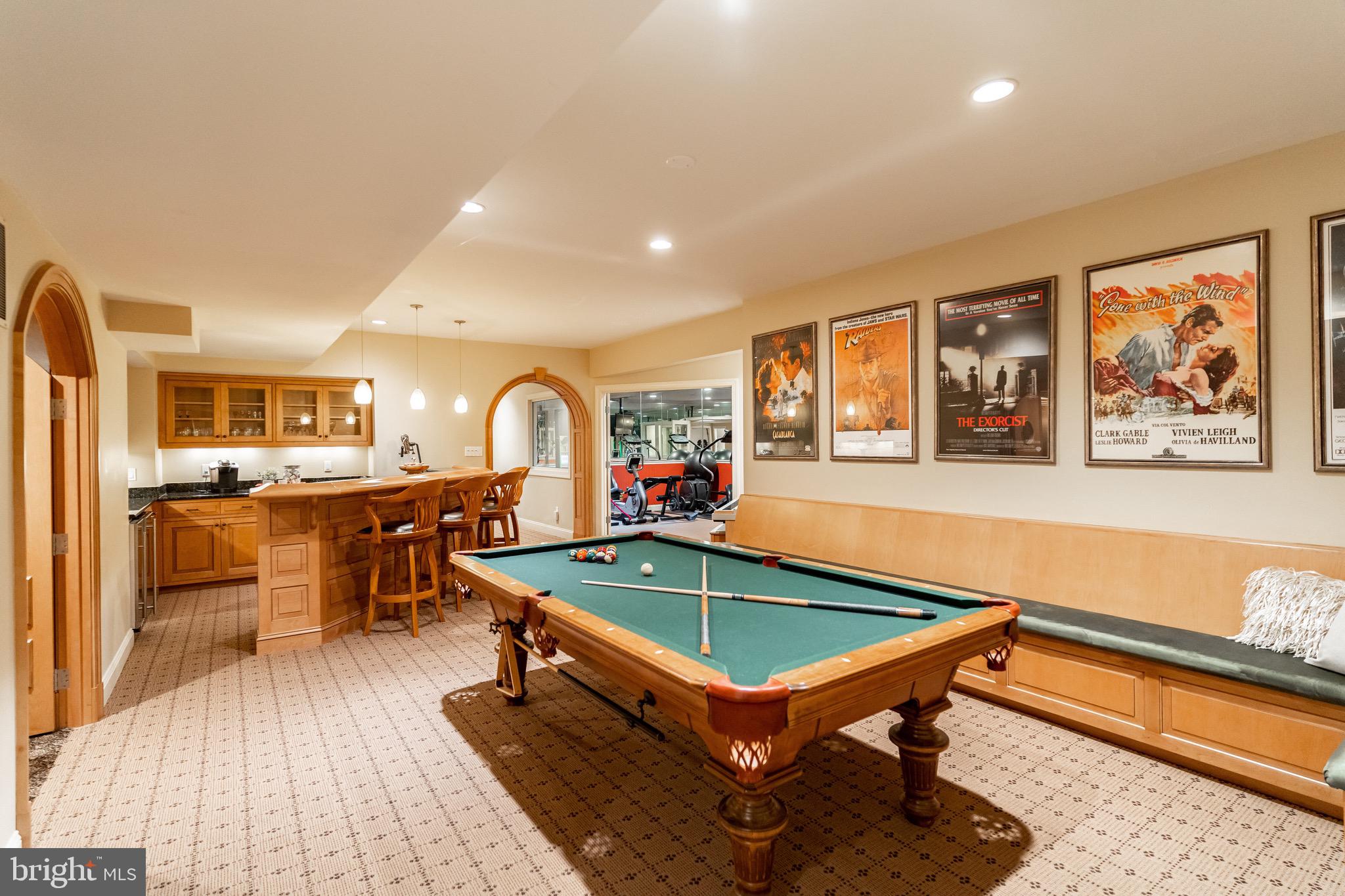 9901 River View Court Potomac, MD 20854 - Photo 37 of 54 Lower Level Recreation areas with Full Bar