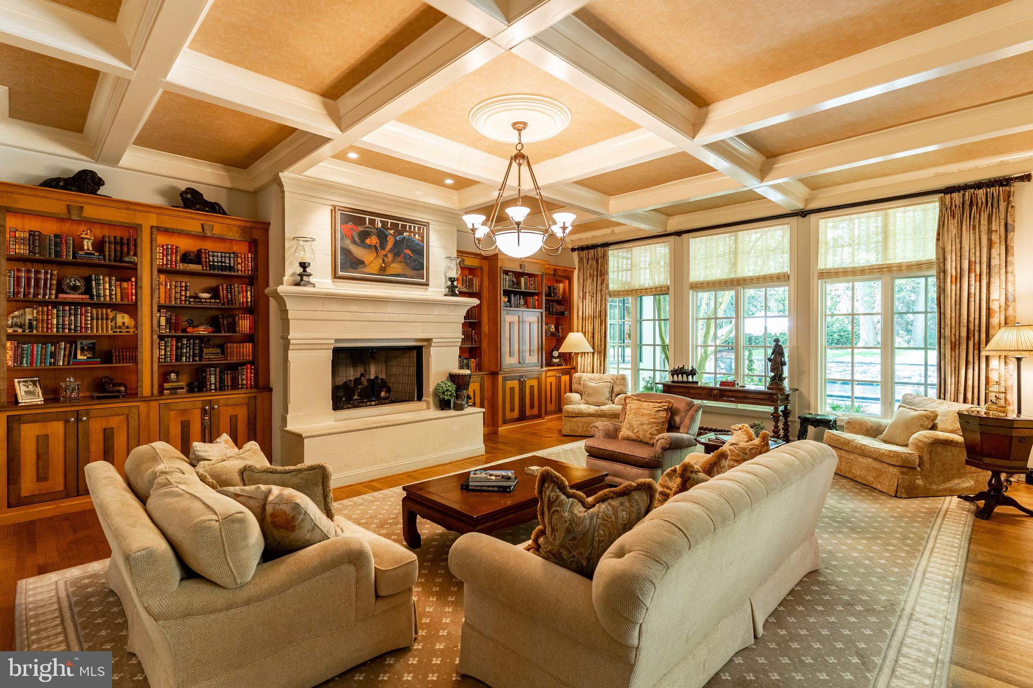 9901 River View Court Potomac, MD 20854 - Photo 9 of 54 Great Room with coffered ceiling
