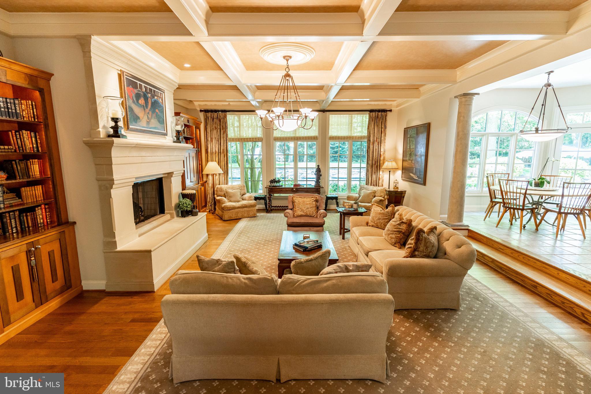 9901 River View Court Potomac, MD 20854 - Photo 10 of 54 Great room with gas fireplace and custom buil-ins