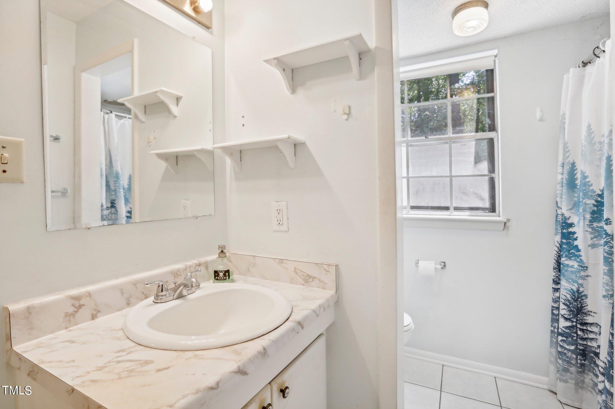 1216 Manassas Court, Unit E Raleigh, NC 27609 - Photo 16 of 20 a bathroom with a sink and a mirror