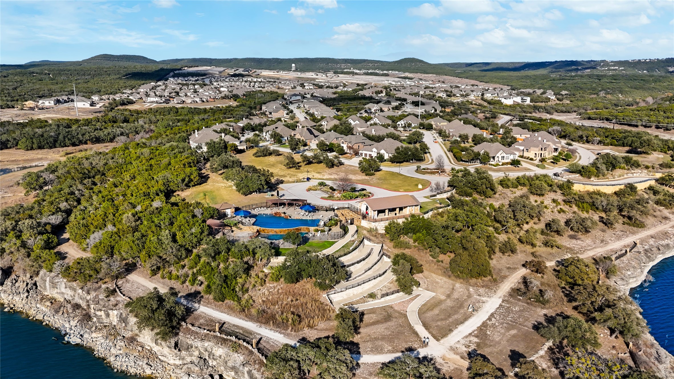 7705 Pace Ravine Drive Lago Vista, TX 78645 - Photo 35 of 40 Bird's eye view of a water and mountain view