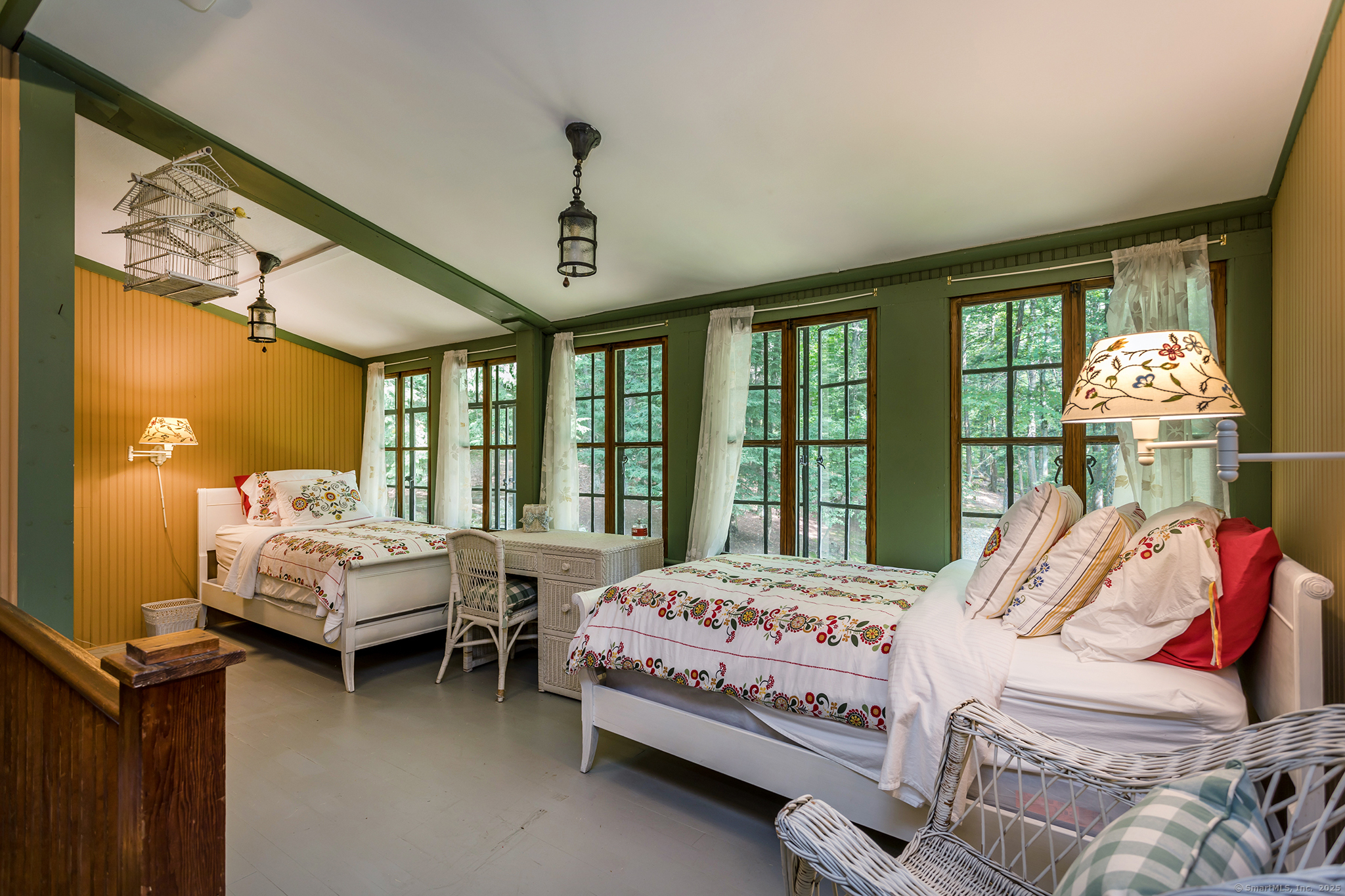 60 Leach Hollow Road Sherman, CT 06784 - Photo 24 of 24 a bed room with a bed and a chandelier