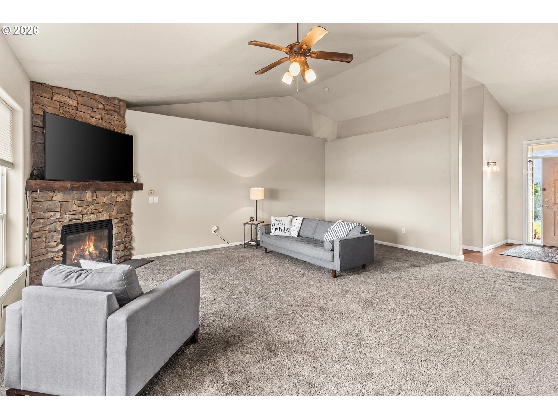 77286 Joyce Way Echo, OR 97826 - Photo 15 of 41 a living room with furniture and a fireplace