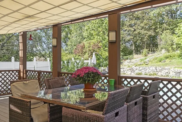 a outdoor living space with furniture and garden view