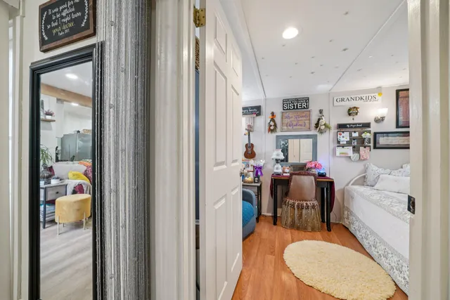 a backyard of a house with lots of green space