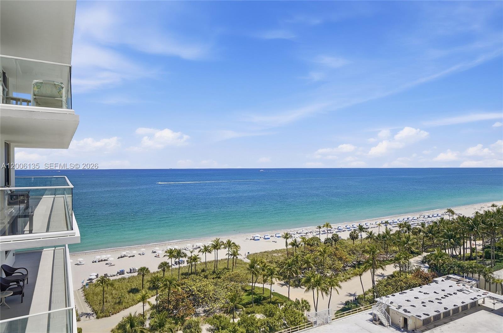 9801 Collins Avenue, Unit 14D Bal Harbour, FL 33154 - Photo 43 of 52 a view of a balcony with an ocean view