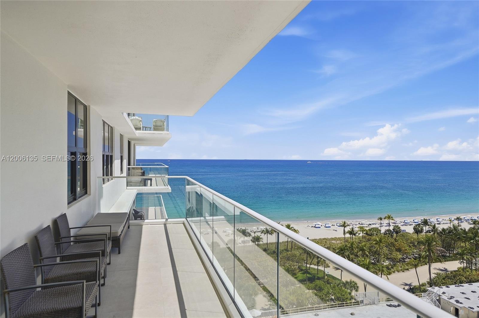 9801 Collins Avenue, Unit 14D Bal Harbour, FL 33154 - Photo 45 of 52 a view of balcony with furniture