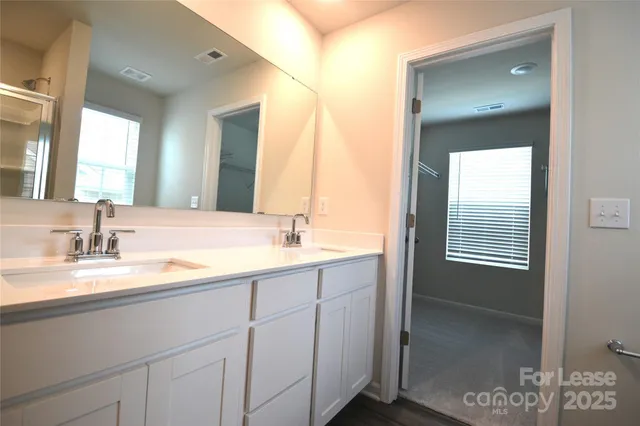 a view of a small space with a window