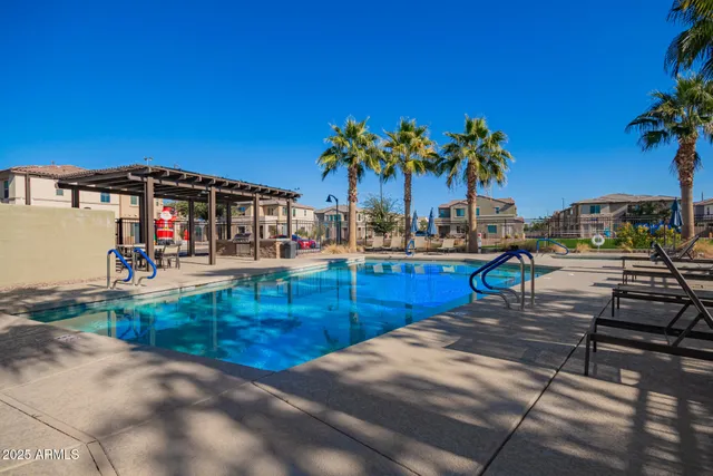 a view of outdoor space with palm trees