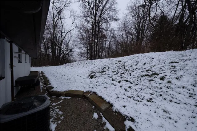 a view of a backyard of snow
