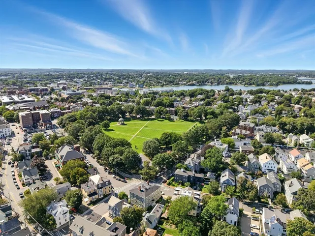 an aerial view of a city with lots of residential buildings