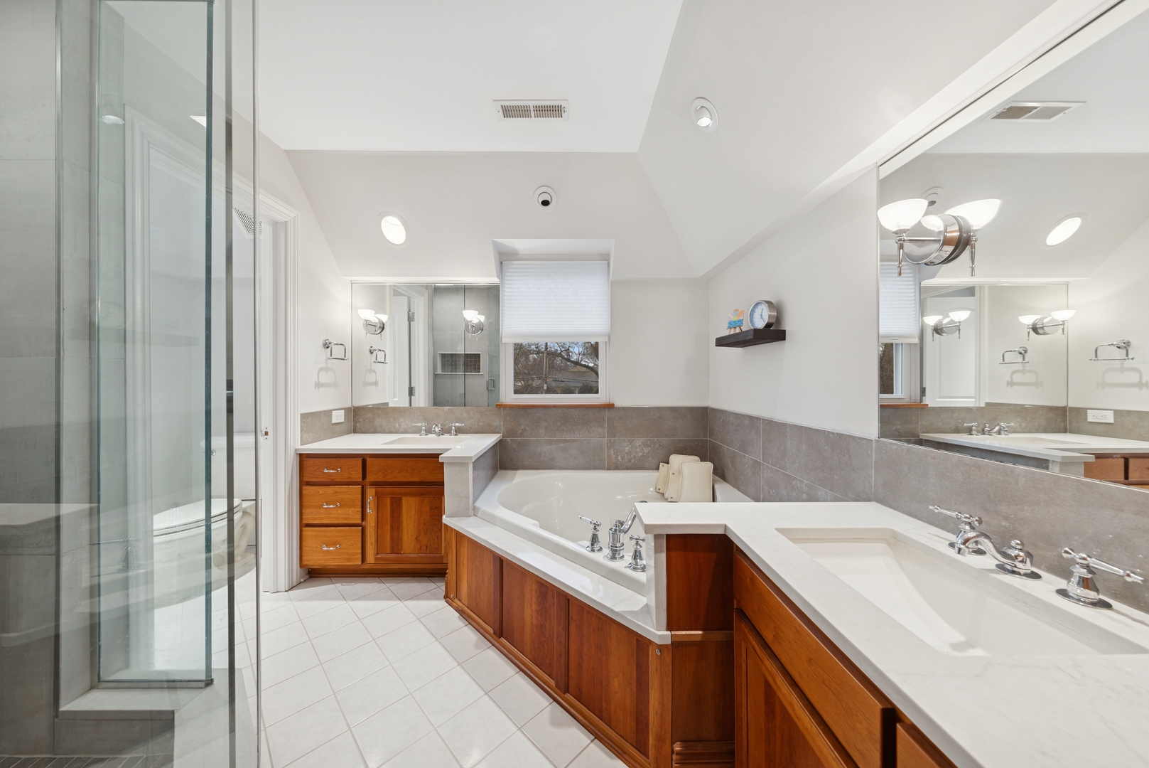 1435 Monroe Avenue River Forest, IL 60305 - Photo 15 of 38 a large kitchen with a sink and a large mirror of cabinet