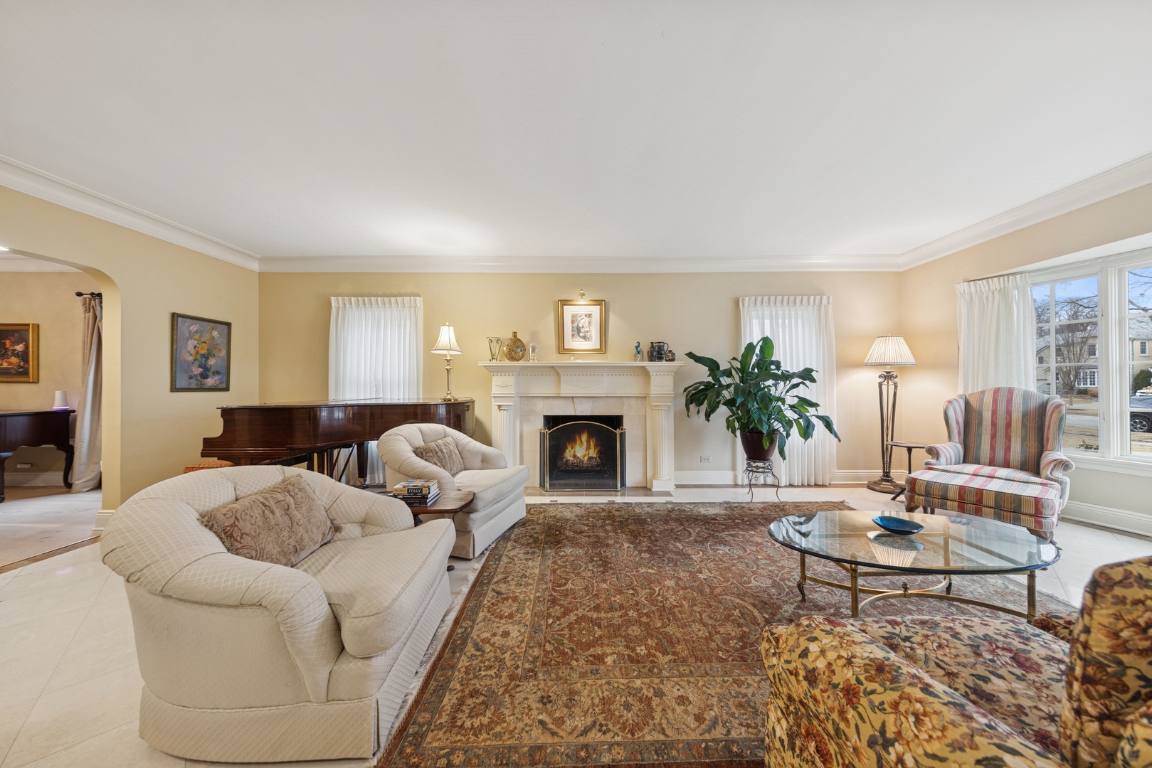 1435 Monroe Avenue River Forest, IL 60305 - Photo 4 of 38 a living room with furniture and a fireplace