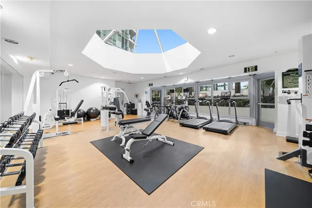 a view of a building with a garden