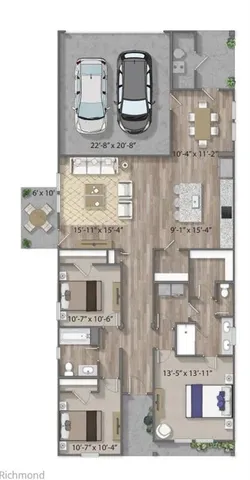 a picture of a bathroom with mirror and shower