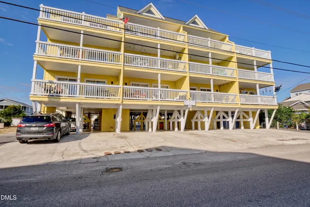 front view of a building with a street