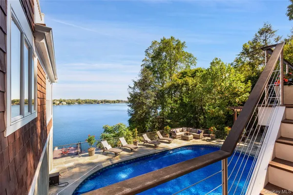 a view of an outdoor sitting area