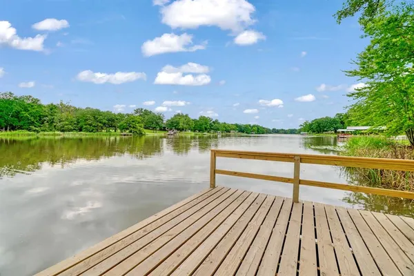 a view of a lake with outdoor space