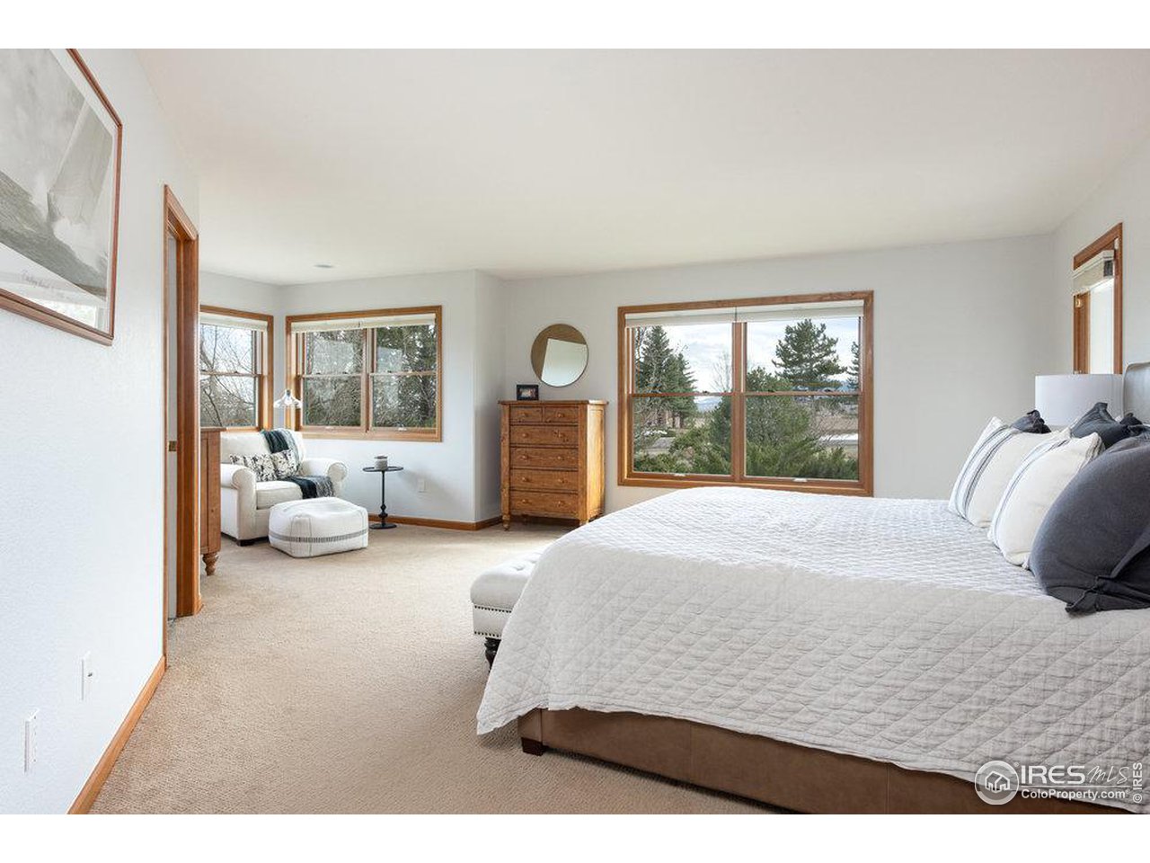 8923 Sage Valley Road Longmont, CO 80503 - Photo 24 of 40 a bedroom with a large bed couch and a window
