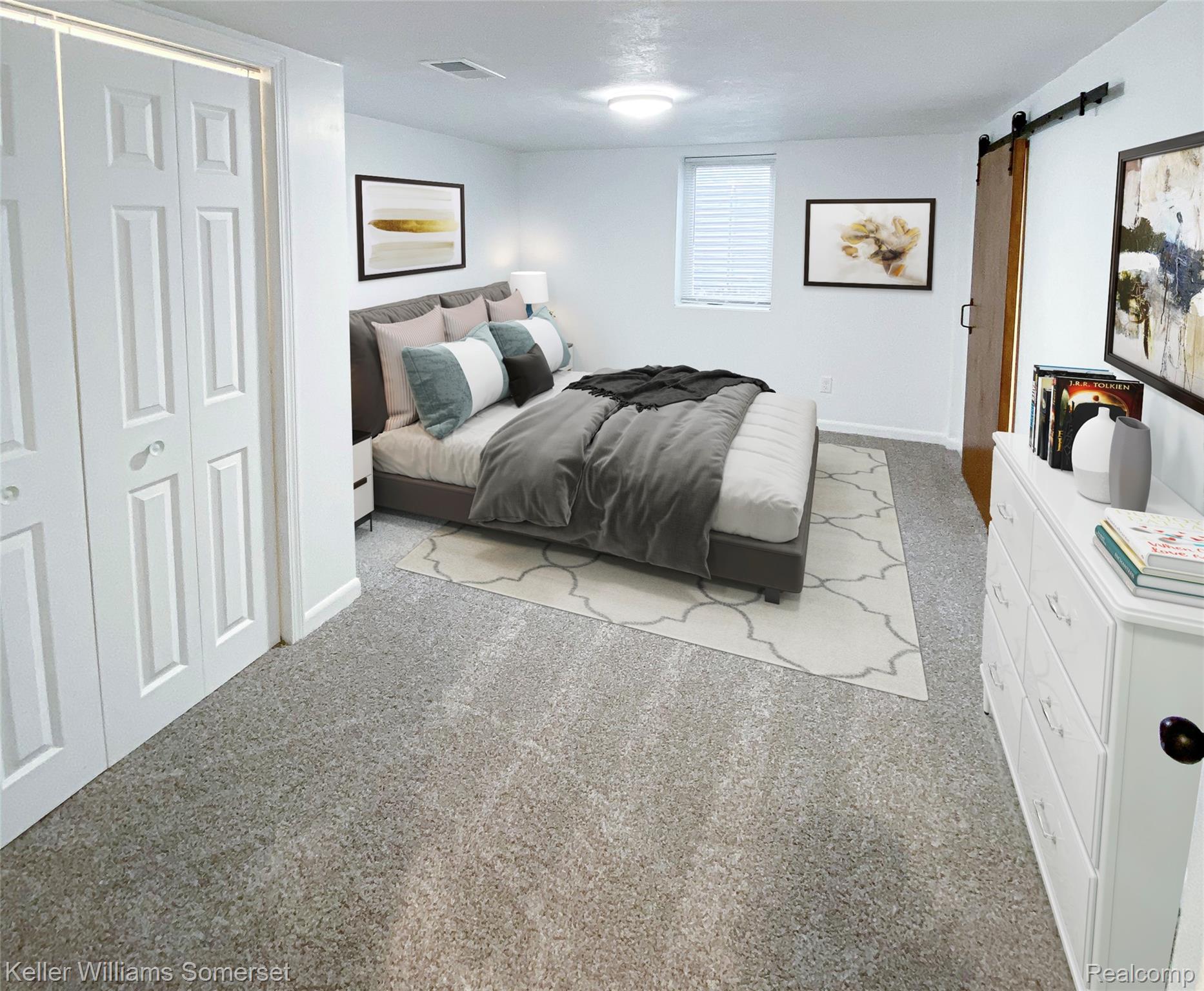 1821 Nazareth Road Kalamazoo, MI 49048 - Photo 15 of 20 Bedroom featuring white walls, gray carpet flooring, and a window with blinds