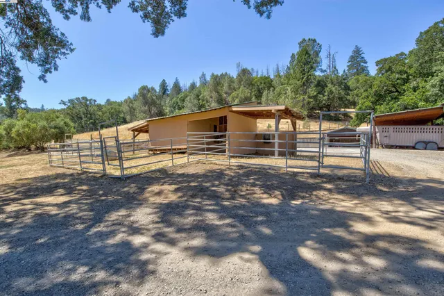 a backyard of a house with lots of green space
