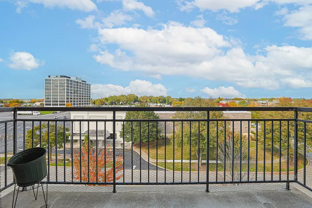 a view of city from a balcony