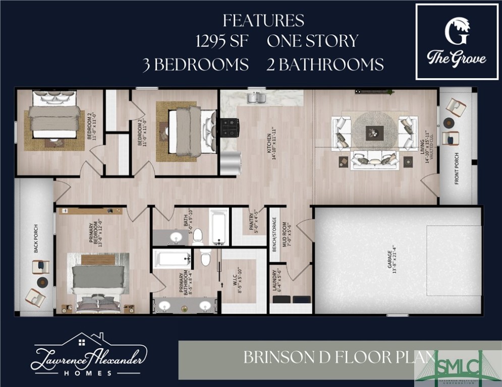 23 Grove Hollow Road Rincon, GA 31326 - Photo 3 of 3 BRINSON D FLOOR PLAN