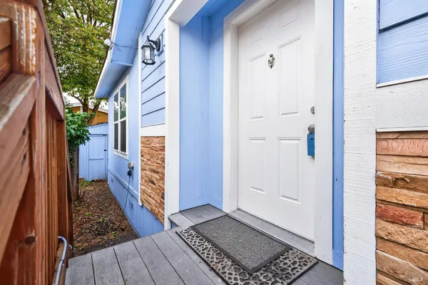 a view of a house with a door