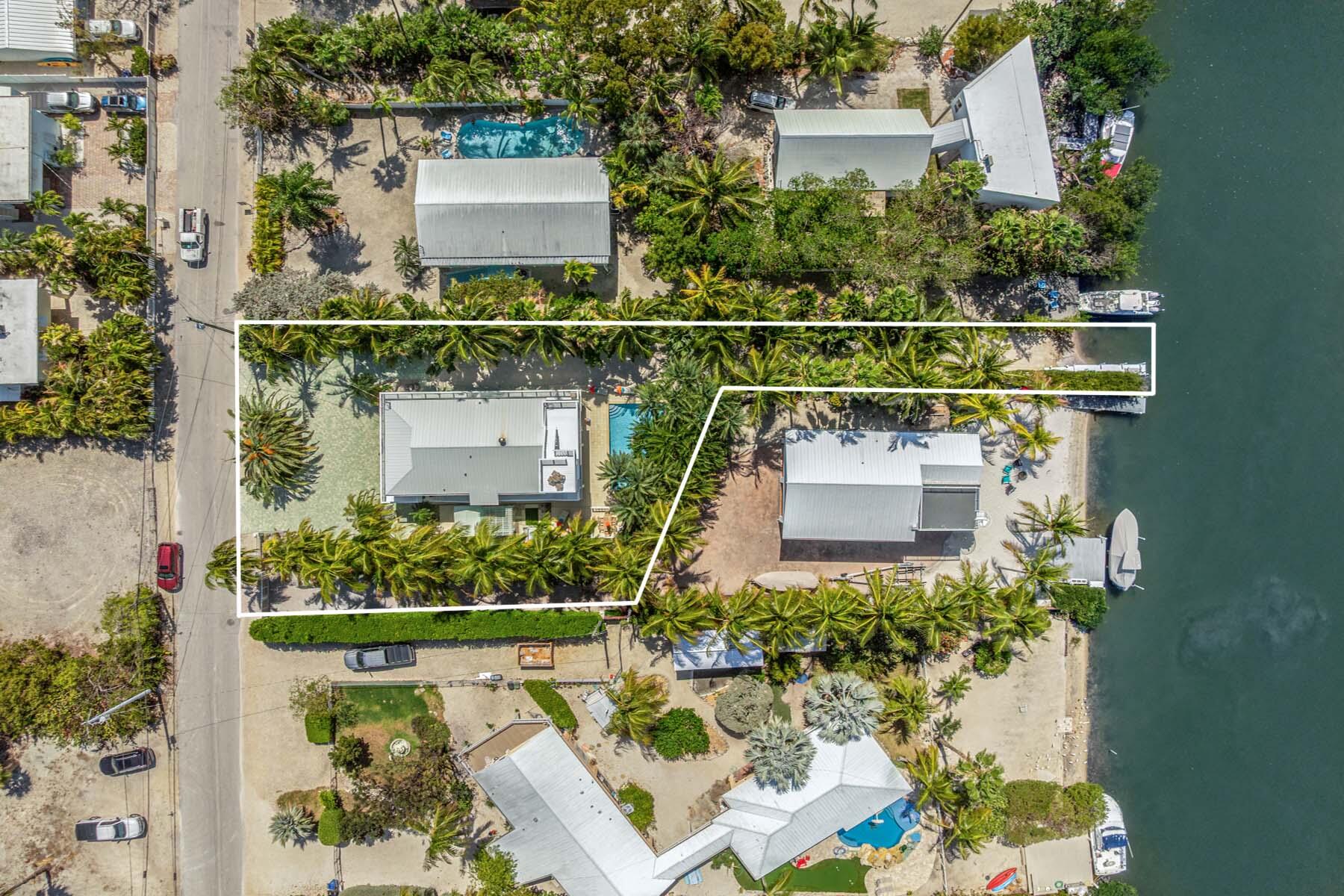 79 Jean La Fitte Drive Key Largo, FL 33037 - Photo 56 of 62 Aerial lot with 200' lane to lake