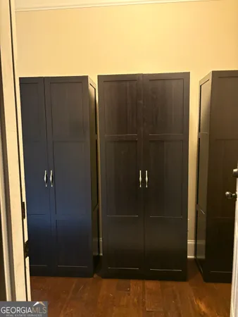 a view of a wooden door