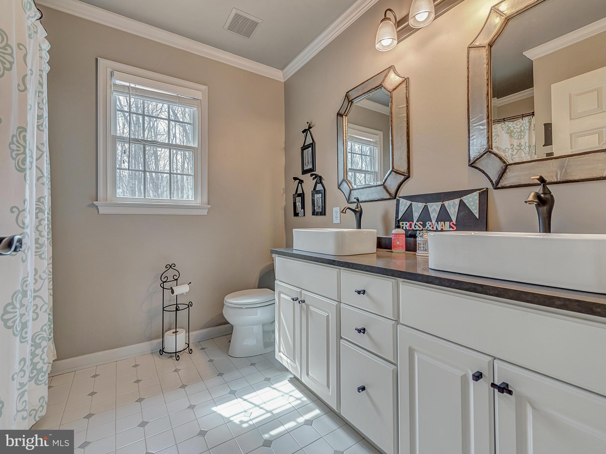 3364 Basford Road Frederick, MD 21703 - Photo 19 of 30 a bathroom with double sink and a toilet
