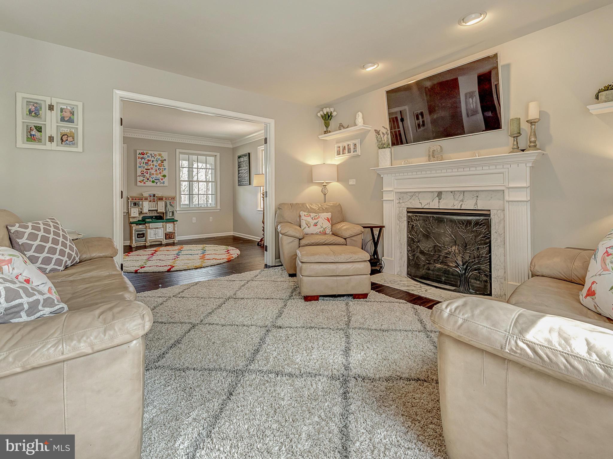 3364 Basford Road Frederick, MD 21703 - Photo 10 of 30 a living room with furniture a fireplace and a flat screen tv