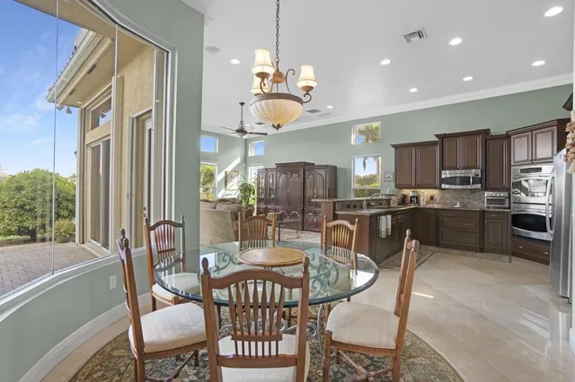 a workspace with furniture