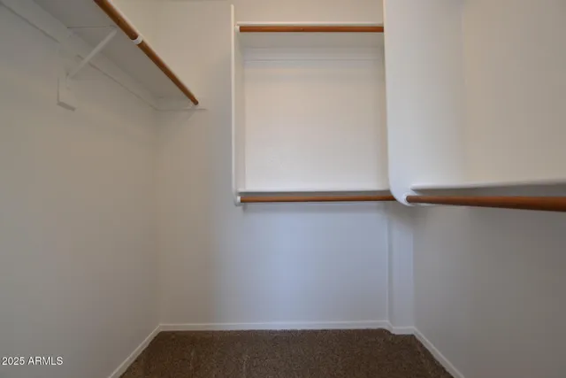 a view of small space with racks on the wall