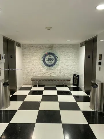 a black and white checkered floor