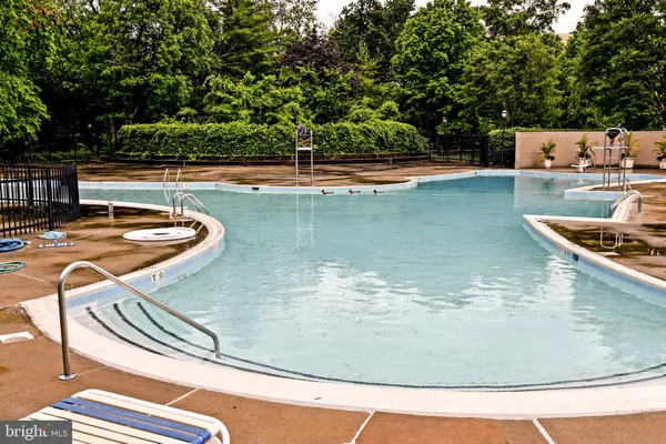 a view of a park with slide