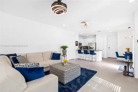 a living room with furniture