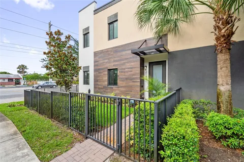 a house view with a garden space